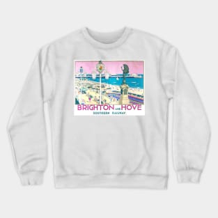 brighton and hove retro concept art Crewneck Sweatshirt